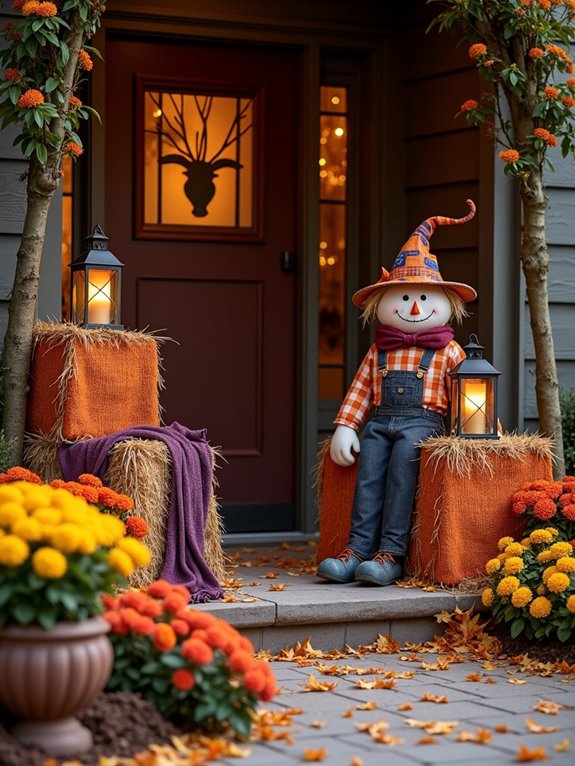 charming autumn hay bale decor