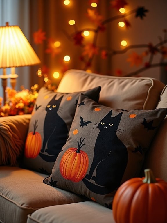 charming black cat pillows
