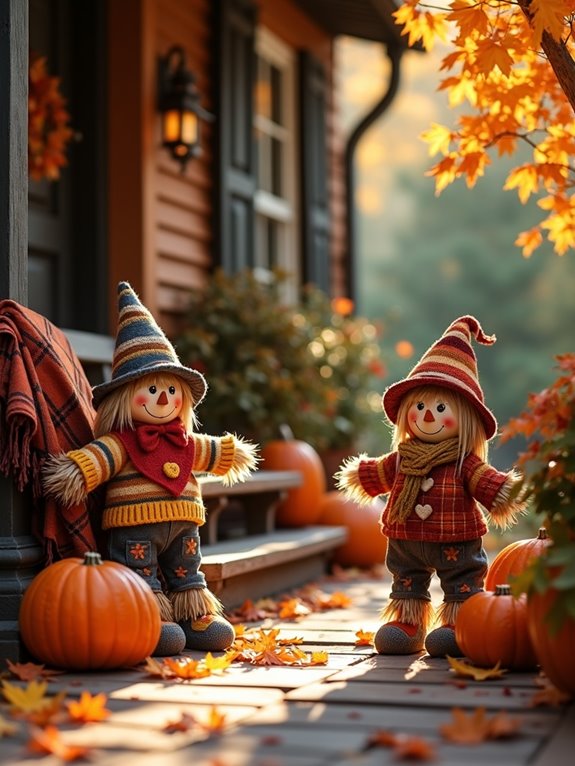 charming halloween miniature scarecrows