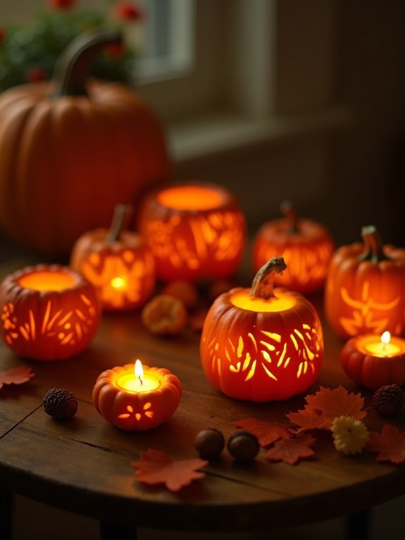 charming mini pumpkin holders