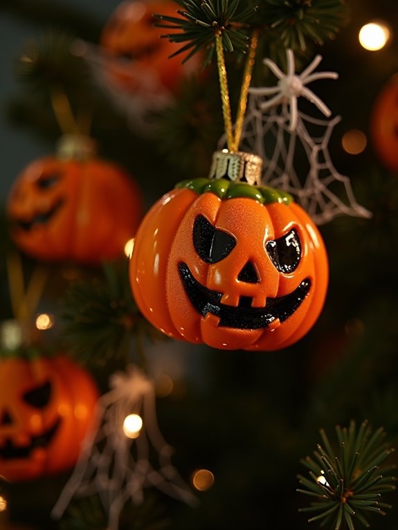 cheerful halloween pumpkin ornaments