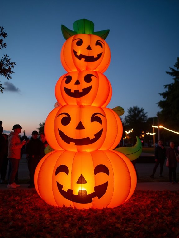 cheerful inflatable pumpkin decorations