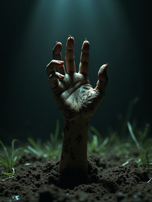 chilling zombie hand decoration