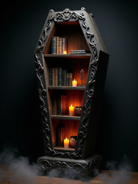 coffin shaped bookcase design