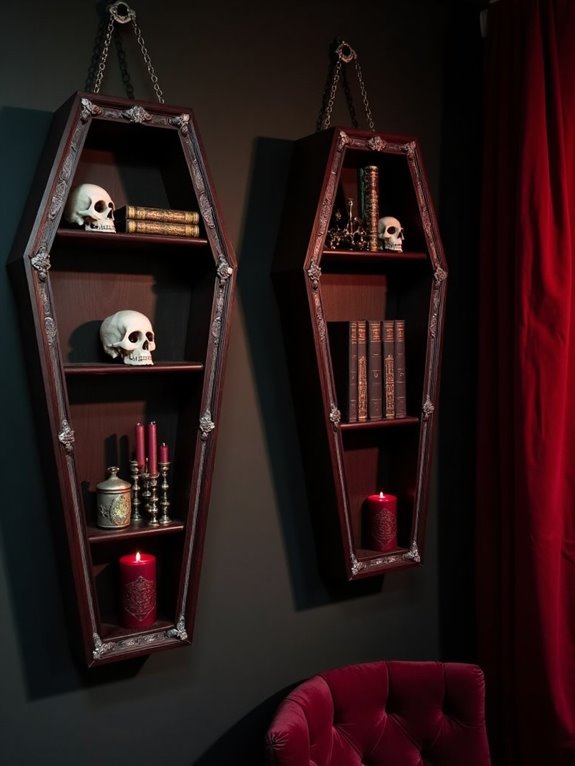 coffin shelves add intrigue