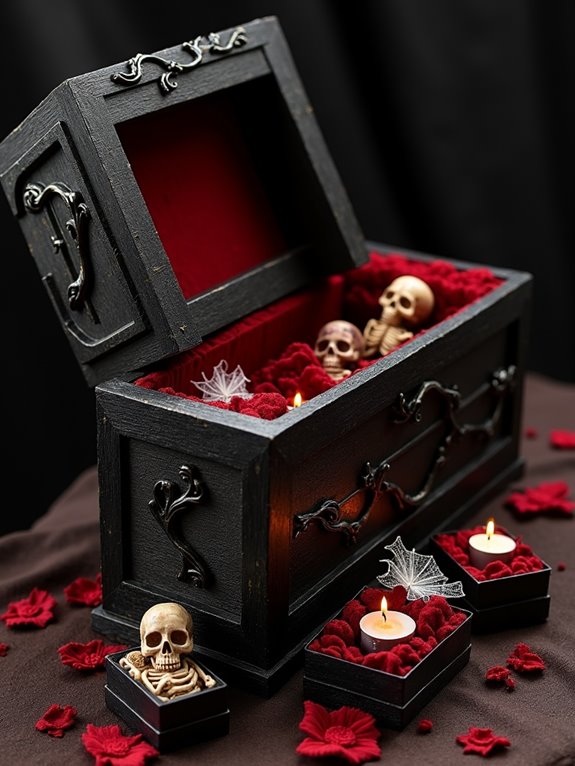 coffin themed halloween gift box
