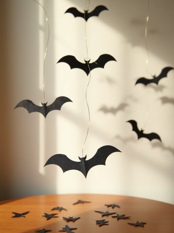 colorful bat garland decorations