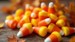colorful candy corn decorations