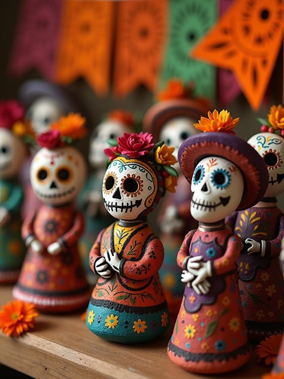 colorful clay figurines celebrate