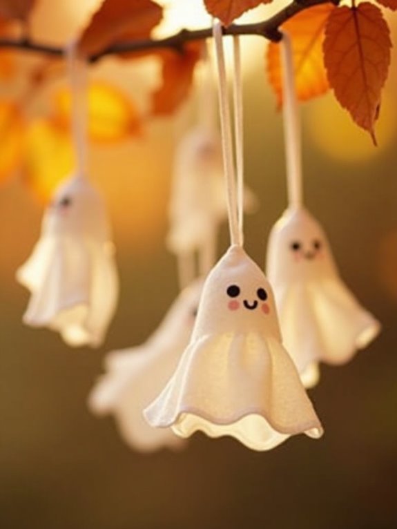 colorful fabric ghost decor