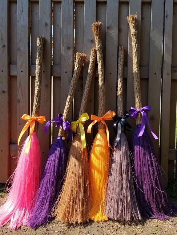 colorful halloween broom decoration