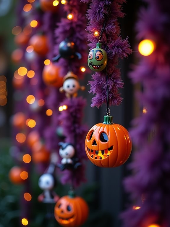 colorful halloween garland decoration