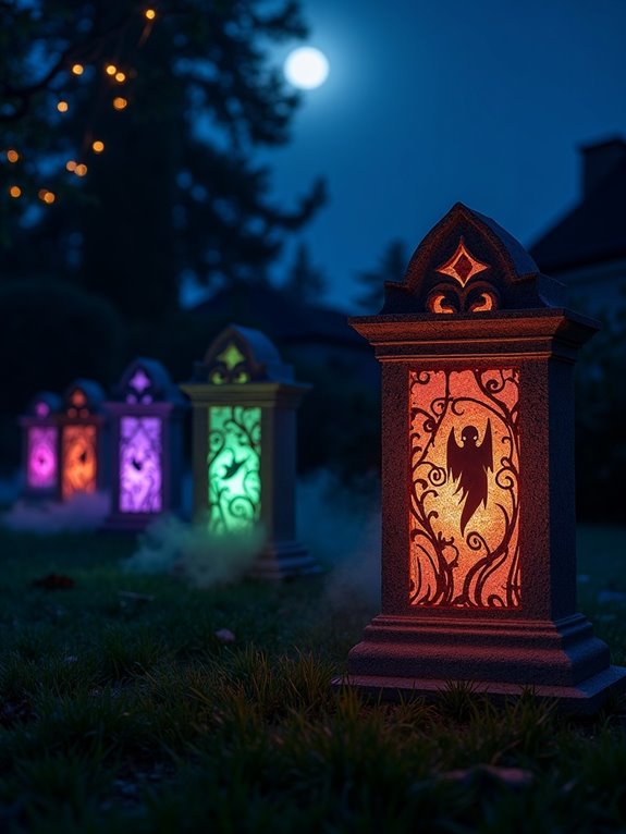 colorful halloween lantern displays