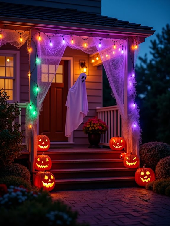 colorful halloween light displays