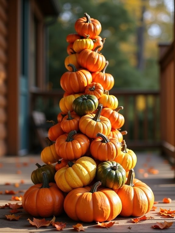 colorful mini pumpkin display