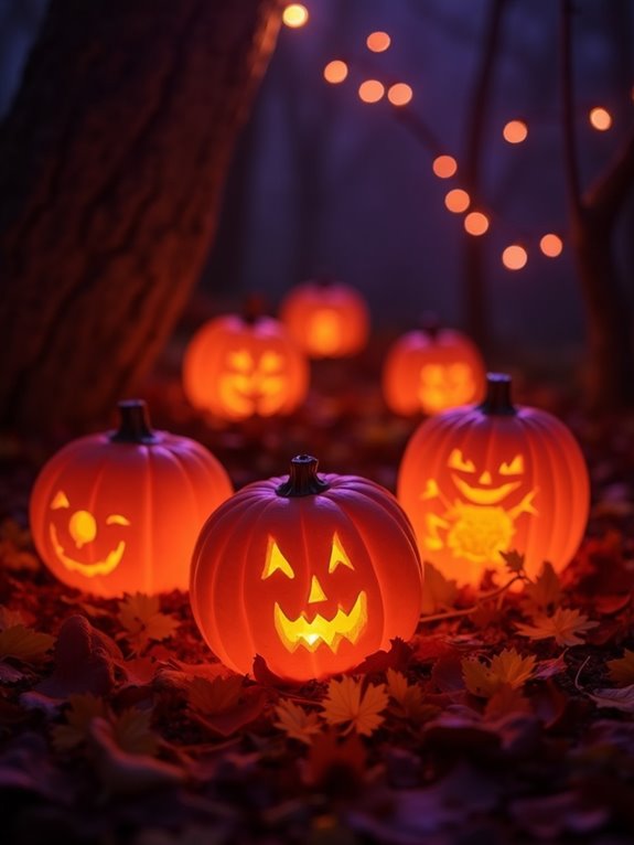 colorful ombre pumpkin decor