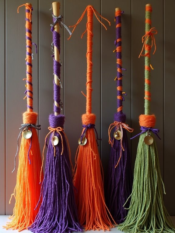 colorful yarn craft broom