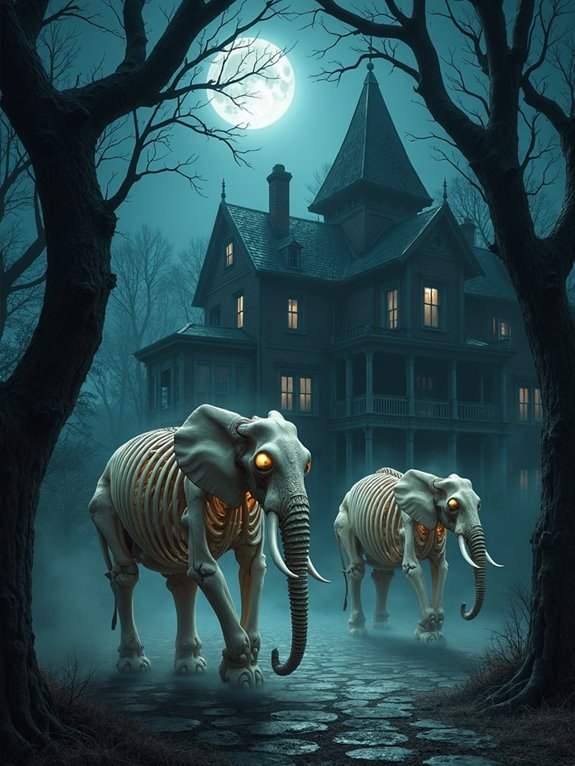 colossal skeleton elephant decor