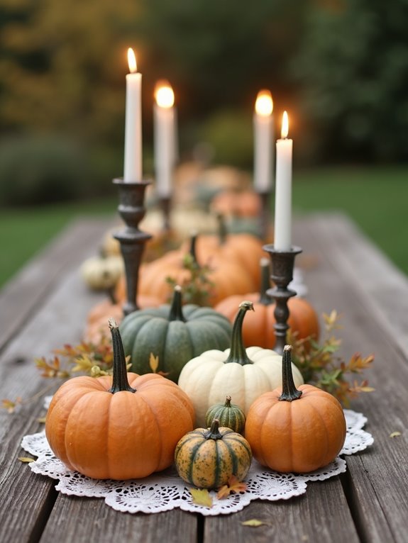 cozy autumn candle display