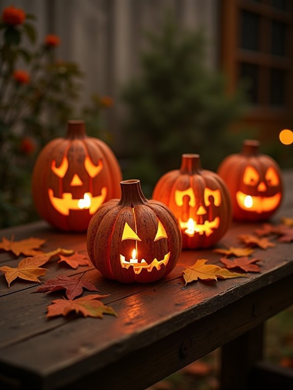 cozy rustic pumpkin lanterns