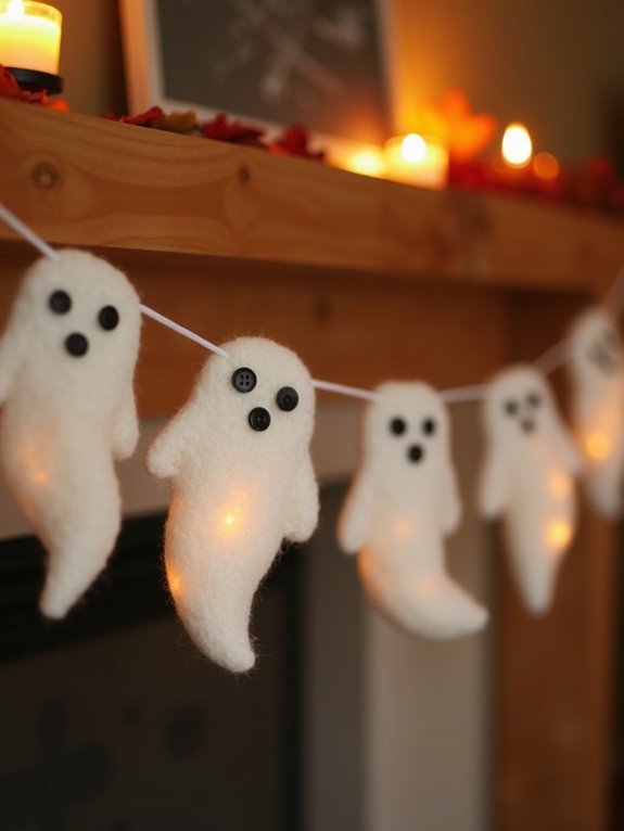 cozy yarn ghost decorations