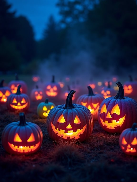 creative layered glow pumpkins