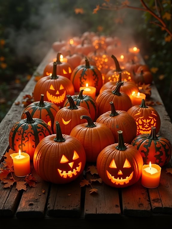 creative multi pumpkin displays