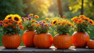 creative pumpkin planter ideas