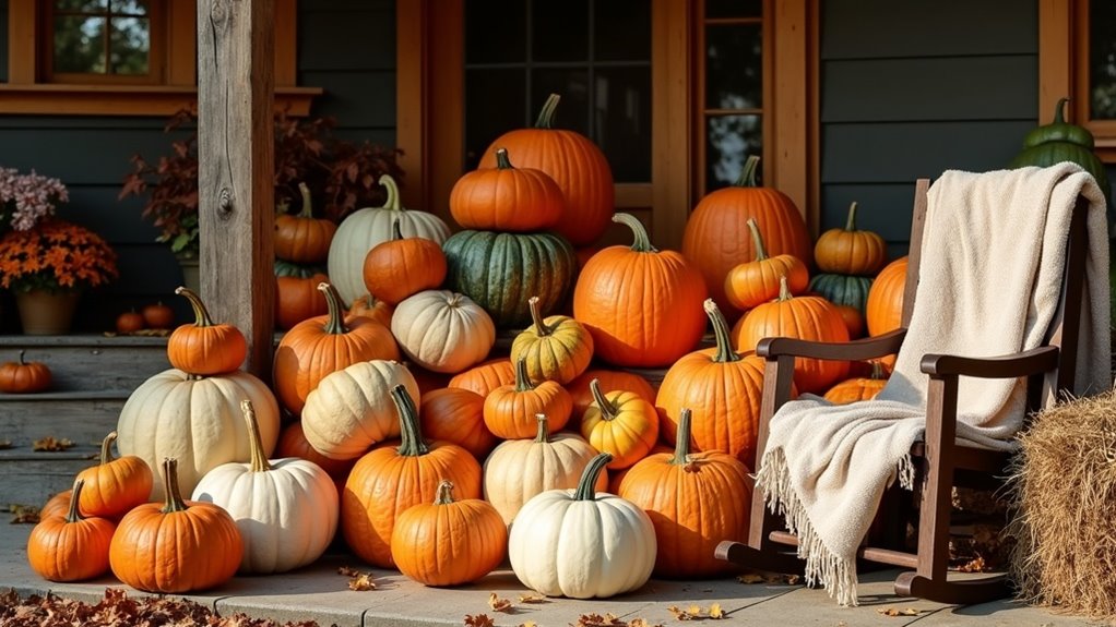 creative pumpkin porch displays