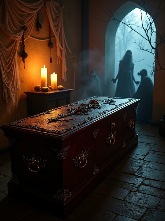 creepy coffin door decorations