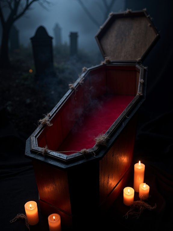 creepy coffin photo booth