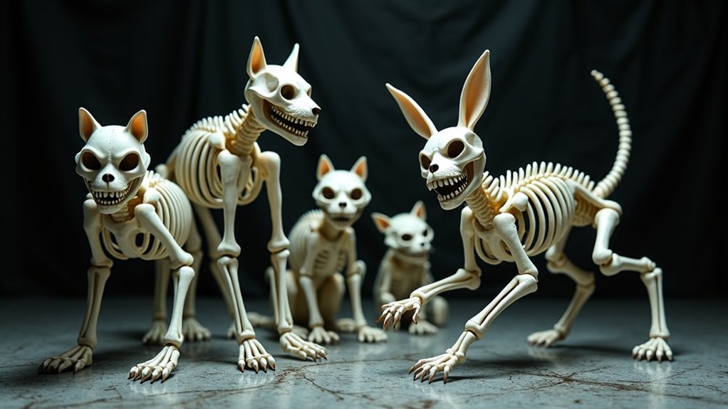 creepy skeleton animal decorations