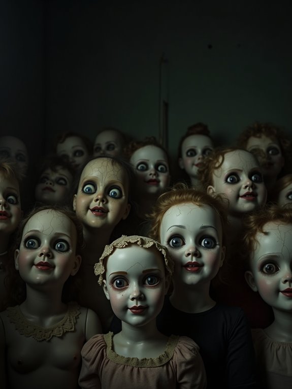 creepy vintage doll heads