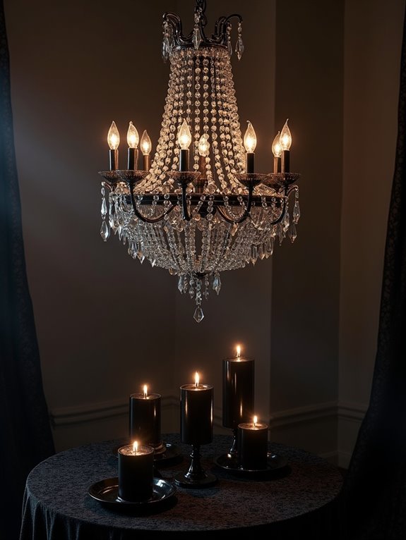 crystal chandelier with candles