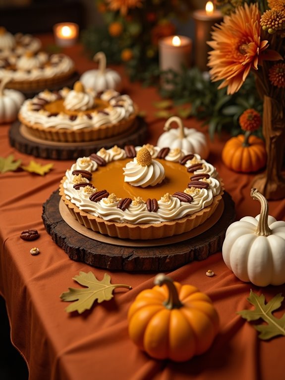 decorative pumpkin pie displays