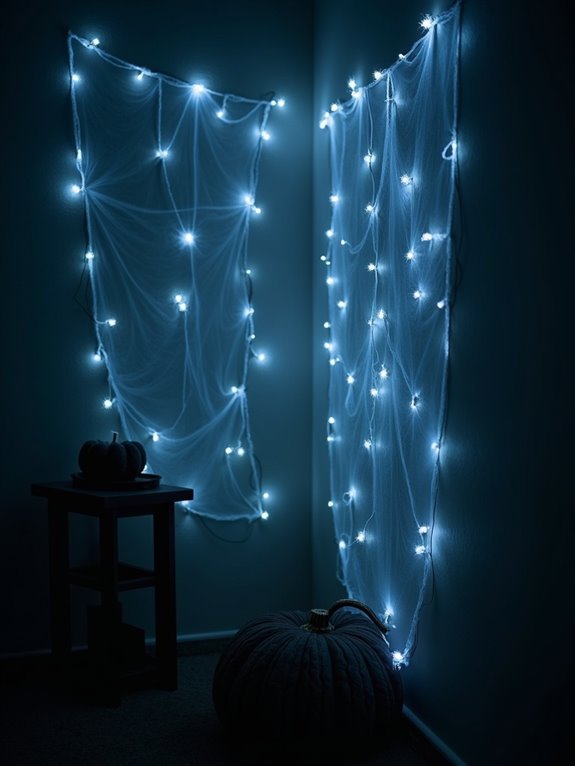 diy spooky spider web lights