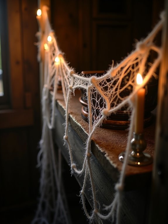 diy spooky yarn cobwebs