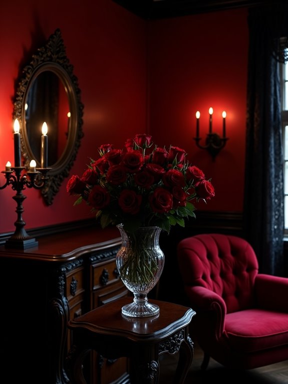dramatic blood red walls