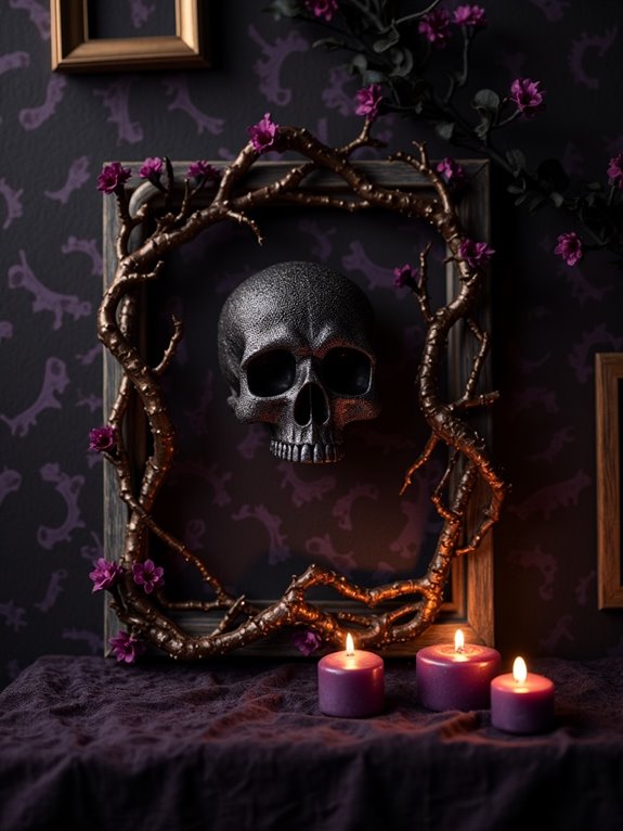 edgy halloween skull decor