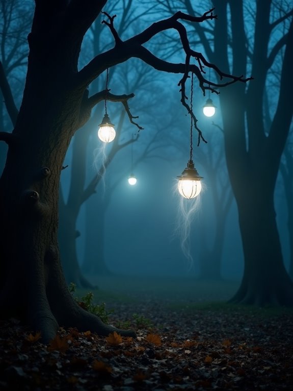 eerie backyard halloween display