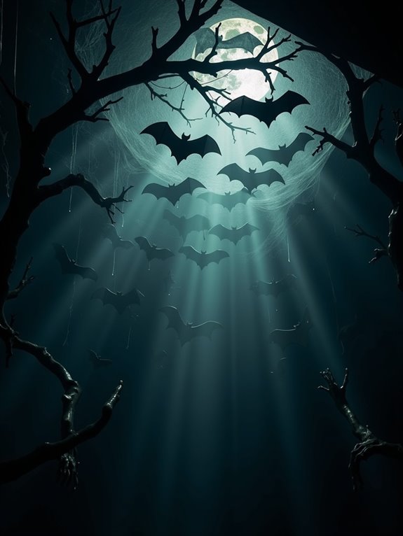 eerie bat ceiling decorations