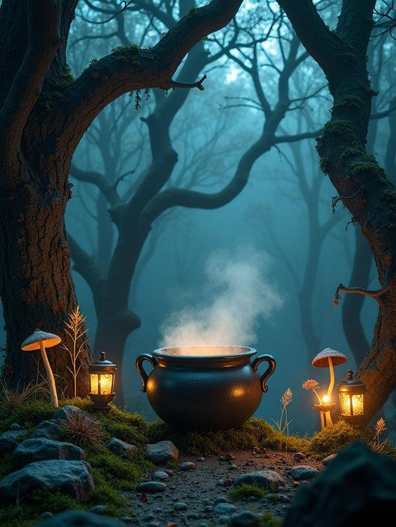 eerie cauldron decor magic