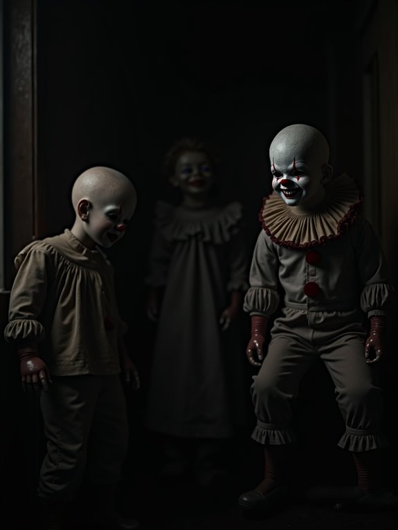 eerie clown doll decor