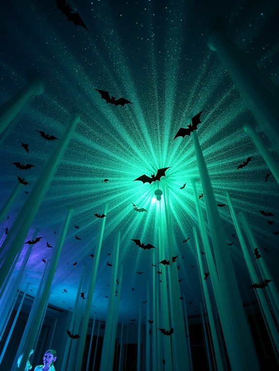 eerie cobweb ceiling decor