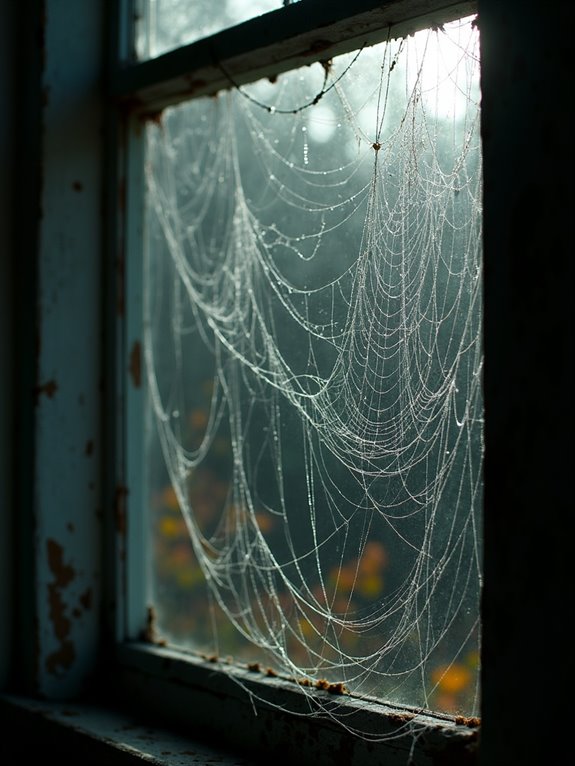 eerie cobwebbed window decorations