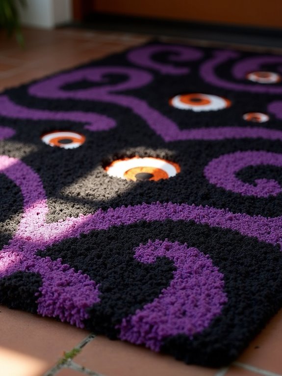 eerie eyes halloween doormat