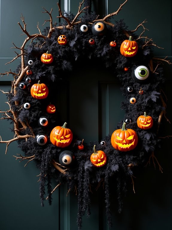 eerie eyes halloween wreath