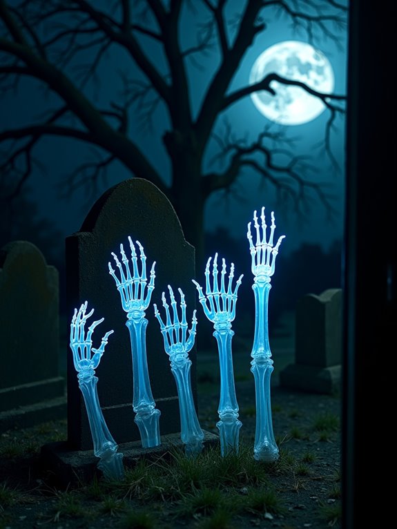 eerie fog strewn graveyard scenes