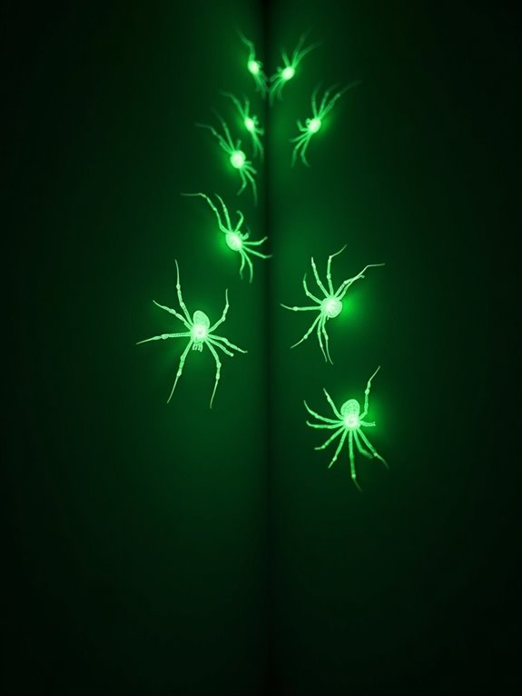 eerie glow in the dark spiders