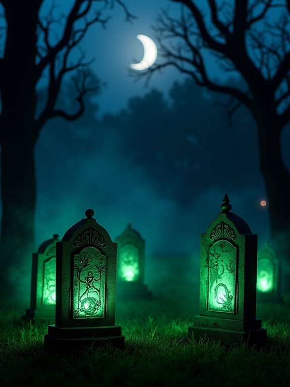 eerie glowing gravestone decorations